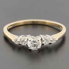 14ct Yellow Gold Solitaire Ring Size T Hallmarked