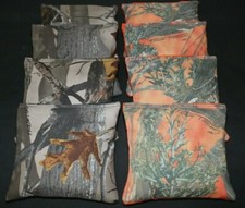 CORNHOLE BEAN BAGS TRUE TIMBER Camo 8 ACA Real Tree CAMO  ORANGE CAMO