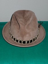 VTG Brown Sovereign Stetson Heritage Fedora Beaver Hat Velvet Band Feather 7 1/8