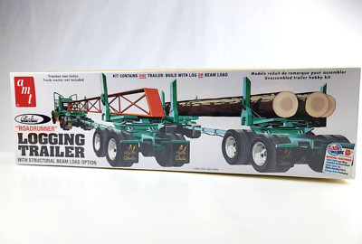 AMT Retro Deluxe Peerless Roadrunner 1:25 Logging Trailer Model Kit #1103  NEW 