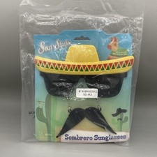 Sun Staches Fun Gag Gift Novelty Sombrero Sunglasses Cinco De Mayo NEW