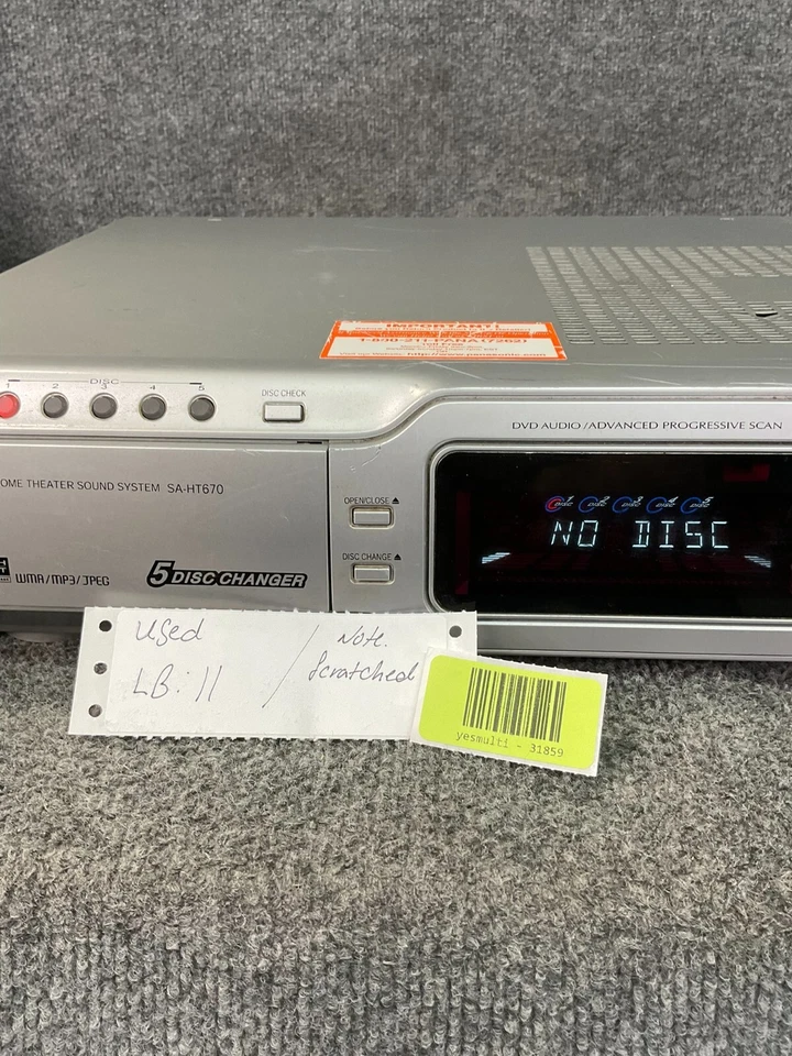 Panasonic SA-HT670 🎶 5-Disc DVD Home Theater System - Black - Tested - Image 3 of 4