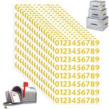 20 Sheets Total 1600 Pcs Gold Water Resistant Vinyl Number Stickers 1 Inch, S...