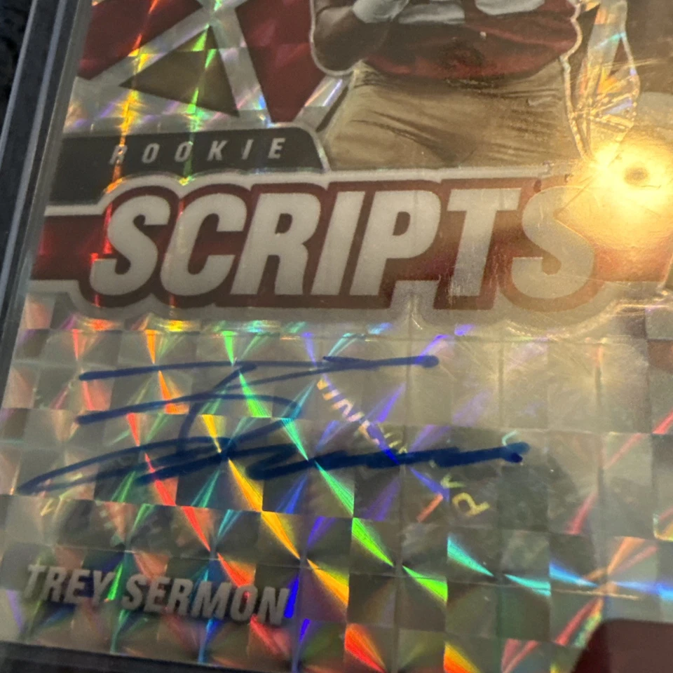 2021 Panini Mosaic Rookie Scripts Trey Sermon #RS-24 Auto RC - Image 3 of 3