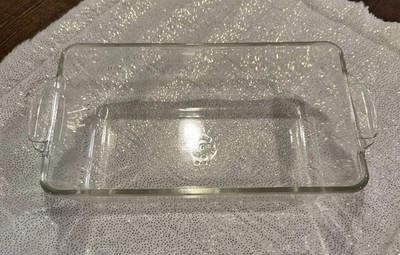 PYREX Vintage Clear Glass Rectangular Loaf Pan with Handles 1.5 Quart 212 G-P 