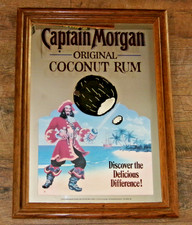 Vintage CAPTAIN MORGAN Original Coconut Rum Advertising Mirror  21.75" x 15.75"