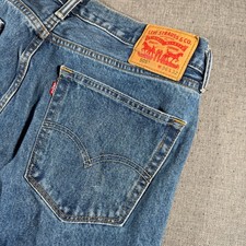 Levi's 505 Regular Fit Jeans Mens 36x32 Blue Straight Leg Medium Wash Denim