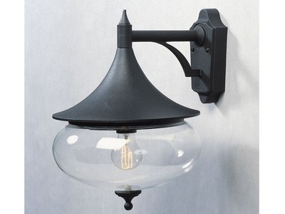 Konstsmide Außenwandleuchte LIBRA schwarz, Glas klar, Beleuchtung Haus Terrasse