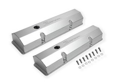 Holley Sniper 890010 Fabricated Aluminum Valve Covers - Flat Top - Natural Holley Sniper 890010 Fabricated Aluminum Valve Covers - Flat Top - Natural