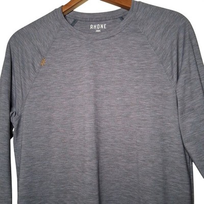 Rhone Performance Wear Shirt Men S Purple Blue Gray Heather Long Slv Athletic