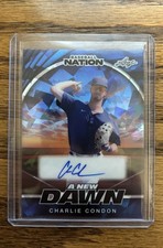 2025 Leaf Baseball Nation Charlie Condon Rookie Auto 6/7 Blue Crystal Rockies