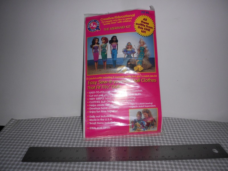 Quality Time Toys Sew-it-yourself Doll Clothes The Mermaid Kit Opened Unused 