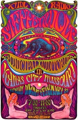 Steppenwolf Psychedelic Concert Poster Kansas City MO Vintage Art 24x36