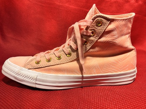 Converse Chuck Taylor High Top Coral Pink Palm Women's Size 10 Sneakers - Afbeelding 2 van 18