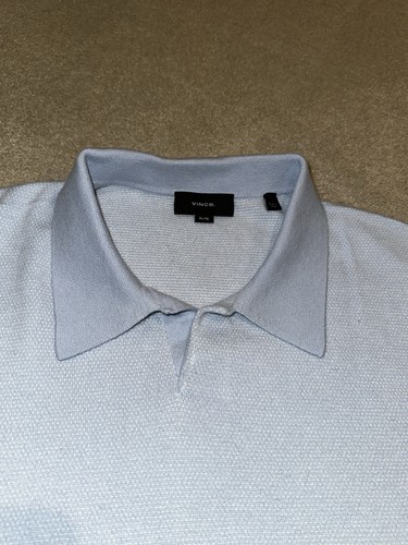 VINCE Birdeye Johnny collare blu misto cashmere XL - Foto 6 di 8