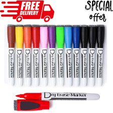 Magnetic Dry Erase Markers with Eraser Low Odor Fine Tip Whiteboard Pens Pack