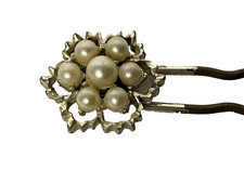 Vintage Faux Pearl Metal Hair Stick Pin U Shaped Hair Fork Hair Clip