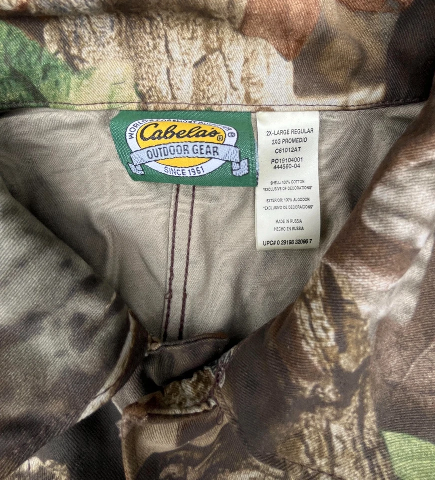 NWT Cabelas Camo Coveralls Mens XXL Advantage Timber Hunting 100% Cotton 2 XL - Image 4 of 4