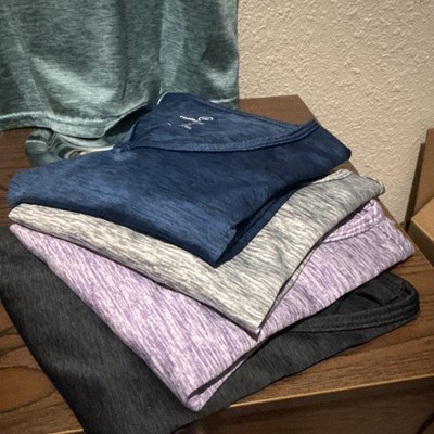 Real Essentials Women s M V-Neck Short Sleeve Quick Dry T-Shirts (Set of 5)