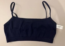Gap Body Solid Seamless Unpadded Bralette Womens Navy Blue Size Medium NWT
