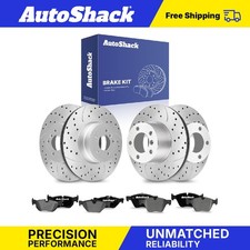 Front Rear Drilled Slotted Brake Rotors Ceramic Pads For 2008-2010 Bmw 328i