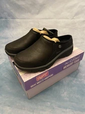 Skechers Relaxed Fit Easy Going Latte 2 Slip-On Women's Size 8W Black Clocs NIB