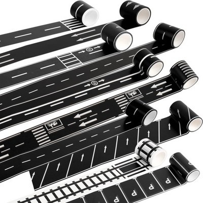 10 Rolls Kids Road Tape Set Highway Road Tape Traffic Track Railway Tape Blac...