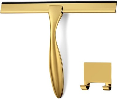 HIWARE 10 Inch Shower Squeegee Stainless Steel Brass Glass Wiper