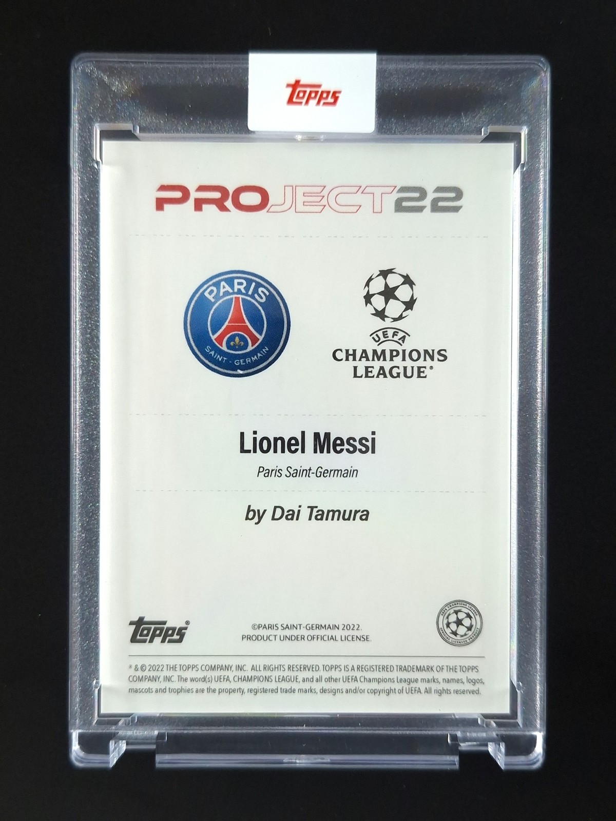 2022 Topps Project22 LIONEL MESSI By Dai Tamura Paris Saint-Germain Sealed view 2