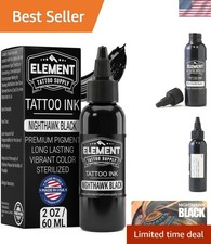 Nighthawk Black Tattoo Ink 2oz Super Dark Formula for Lining Shading Mixing C...