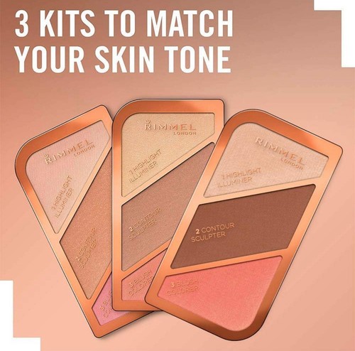 Rimmel London Sculpting Highlighter Palette 3-tone, Coral Glow, 18.5 g - Picture 10 of 10