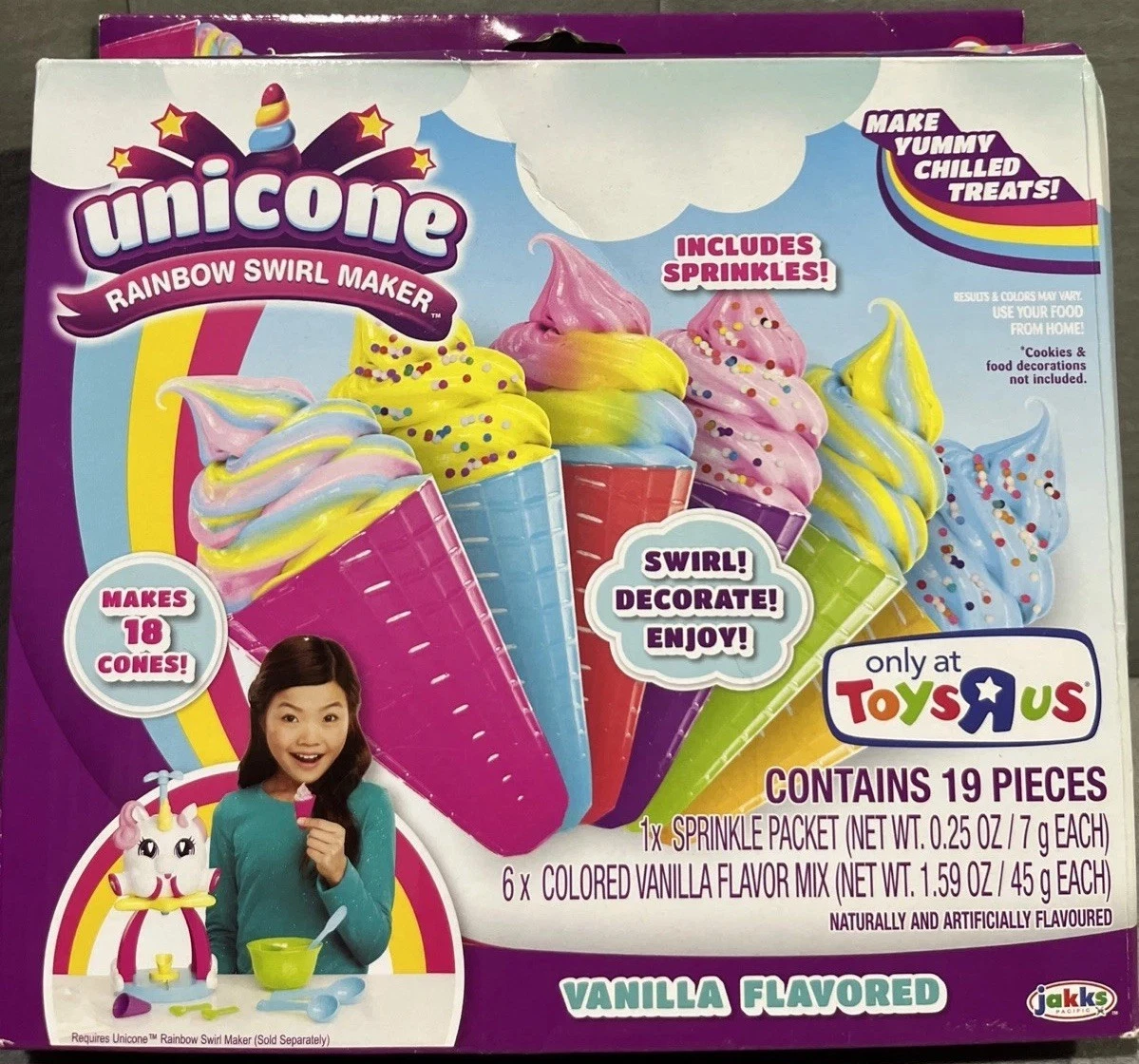 ToysRUs Unicone Rainbow Swirl Maker Ice Cream Cone Vanilla Unicorn Cone Treats