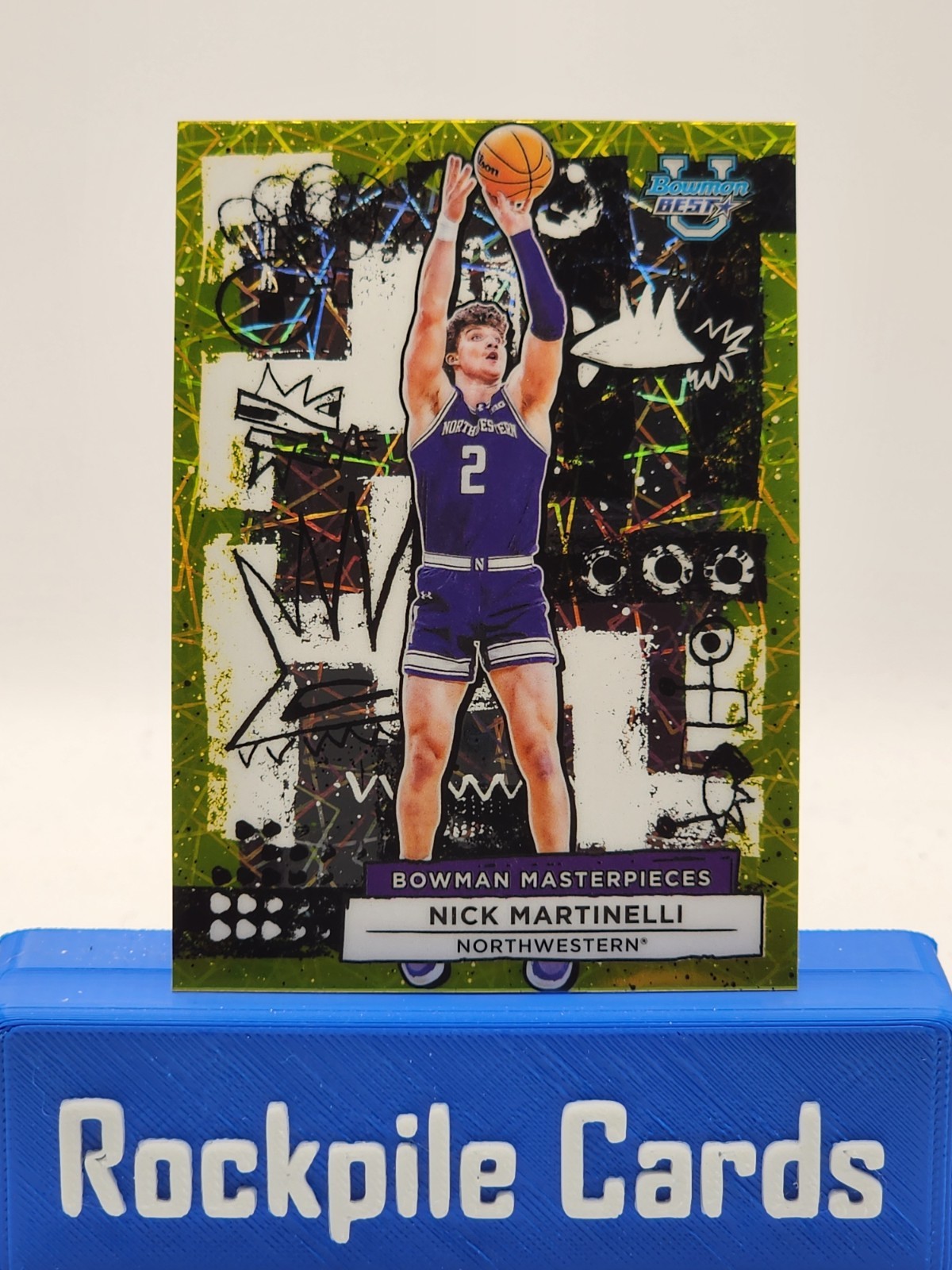 2025-26 Bowman U. Best - Masterpieces Nick Martinelli #70 Yellow Lazer Ref /75