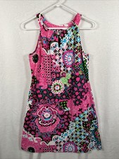 Jude Connally Lisa Halter Dress Boho Multicolor Pink Resort Beach Size Medium