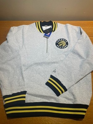 Brand New  OVO NBA Toronto raptors Quarter Zip Mockneck sweatshirt Gray Sz XL