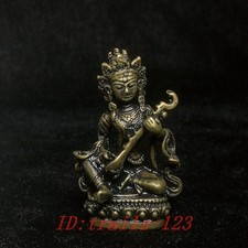 Ciondolo statua 1,7 pollici Cina bronzo intaglio Miaoyin Bodhisattva dea ricchezza