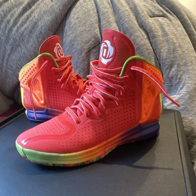 adidas D Rose 4 Solar Red Rainbow High Top Basketball Sneakers Multicolor FX5014