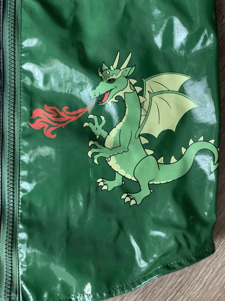 KIDORABLE DRAGON KNIGHT RAINCOAT, SIZE 3T, 100% POLYESTER, 100% NYLON LINING NNB - Image 3 of 4