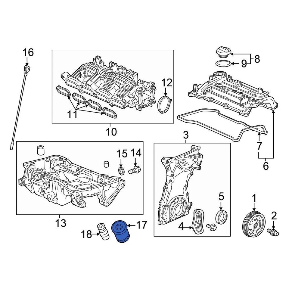 For Honda Civic 2006-2024 Honda 15400RTA003 Engine Oil Filter Foto 4 de 4
