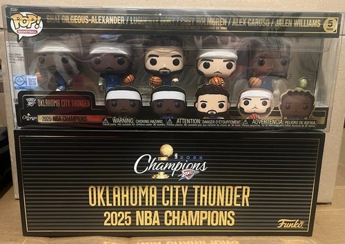 Oklahoma City Thunder 2025 NBA Champions 5-Pack Funko Pop Mint W/ Pop Protector