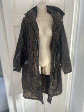 Ilse Jacobsen Hornbæk Designer Raincoat Brown Animal Print UK 14 RRP £260