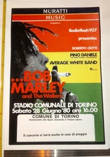 POSTER RIPRODUZIONE 40x62~ bob marley italy tour pino daniele torino 1980