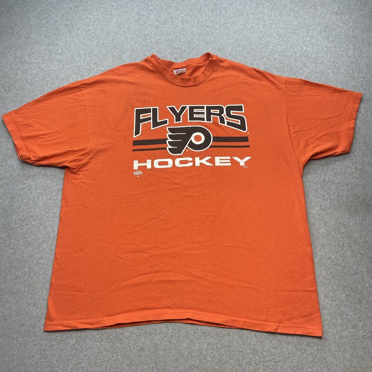 90s USA製 NHL Philadelphia Flyers T-Shirt Vintage 90s Philadelphia Flyers Orange T Shirt NHL Hockey Made In