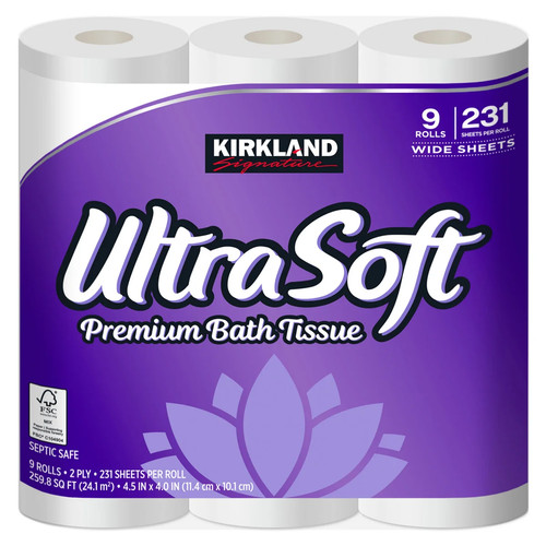 Kirkland Signature tessuto da bagno ultra morbido, 2 strati, 231 fogli, 36 rotoli spedizione gratuita - Foto 3 di 4