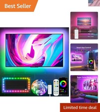 Instant Setup 16.5ft Multicolor LED Strip - Smart TV Backlight for All Screens