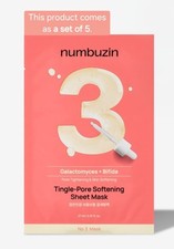 Numbuzin No.3 Tingle-Pore Softening Mask 1Box 5 Sheets Ferment K-Beauty