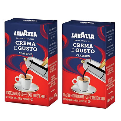 (2 pack) Lavazza Crema e Gusto Ground Coffee, Medium Roast, Arabica and Robusta