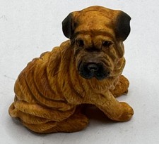 Vintage SHAR PEI SITTING Resin MICRO Miniature Dog Figurine 1&rdquo; Hand Painted Rare