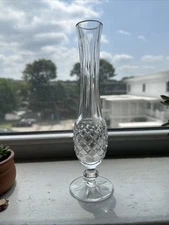 Crystal Long Neck Bud Vase Clear 9 1/4in Tall