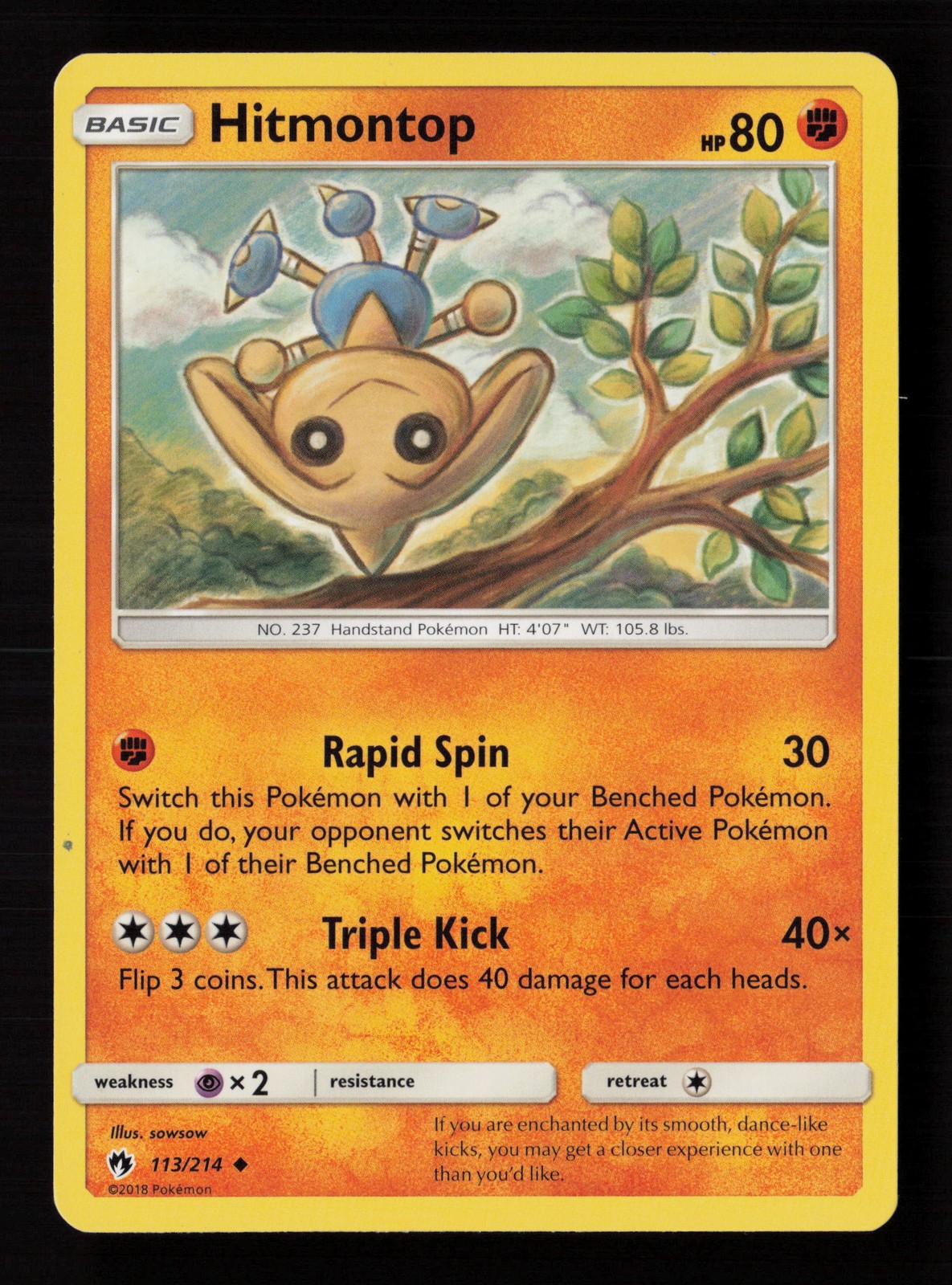 Hitmontop 113/214 Lost Thunder Pokemon Card -A7